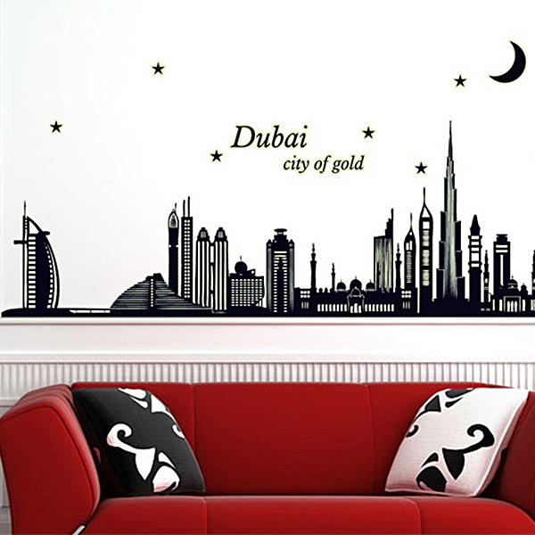 Decal Dán Tường Thành Phố Dubai Dạ Quang Binbin PK480