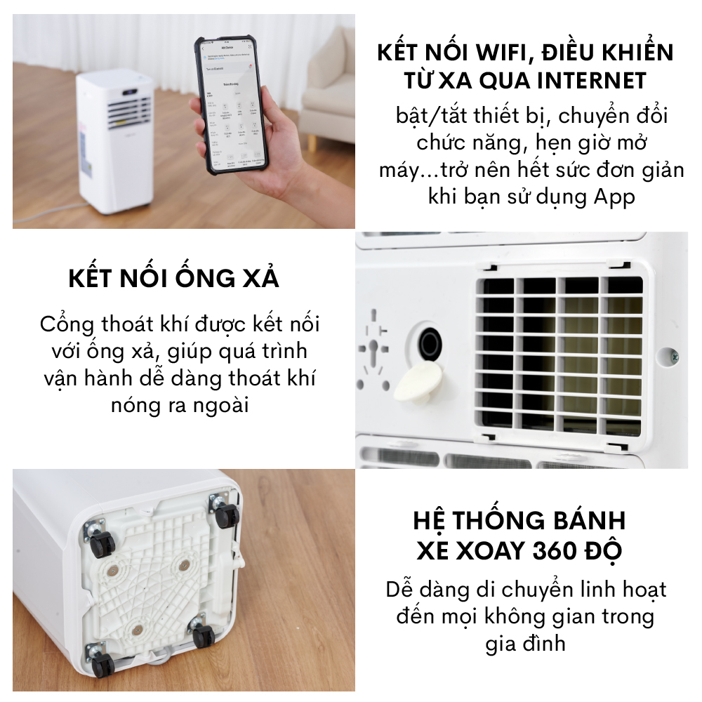 Điều hòa di động 9000 BTU Fujihome PAC09 công nghệ Nhật Bản, sử dung phòng 15-20m2 - Hàng chính hãng