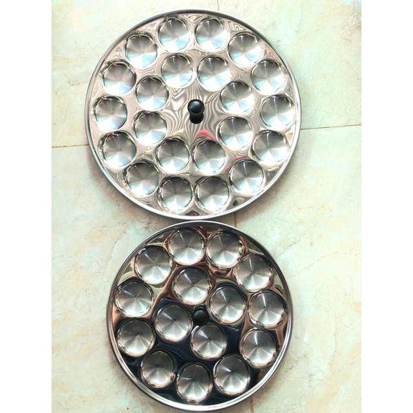 Khuôn bánh bèo nhôm 22 lổ size bánh 5cm đường kính khuôn 32cm shop có bán kèm khuôn bánh bèo 15 lổ khuôn bánh bèo inox