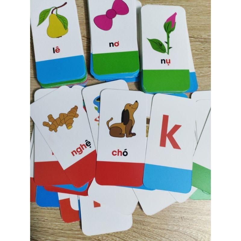 Bảng chữ cái, chữ ghép tiếng Việt 29 thẻ Flashcard giúp bé nhận biết mặt chữ hiệu quả