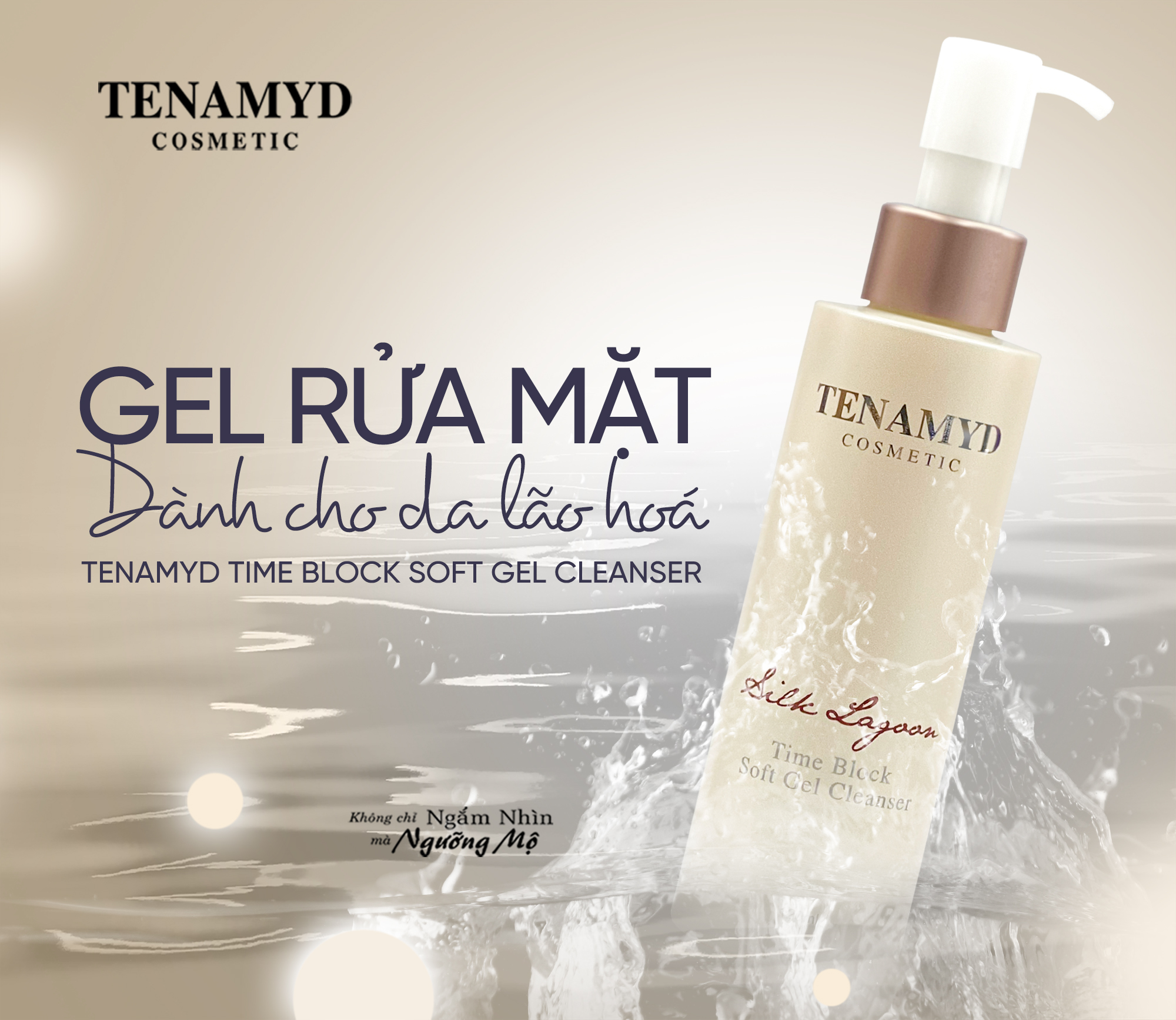 Sữa rửa mặt dành cho da lão hóa TENAMYD Silk Lagoon Time Block Soft Gel Cleanser 120ml