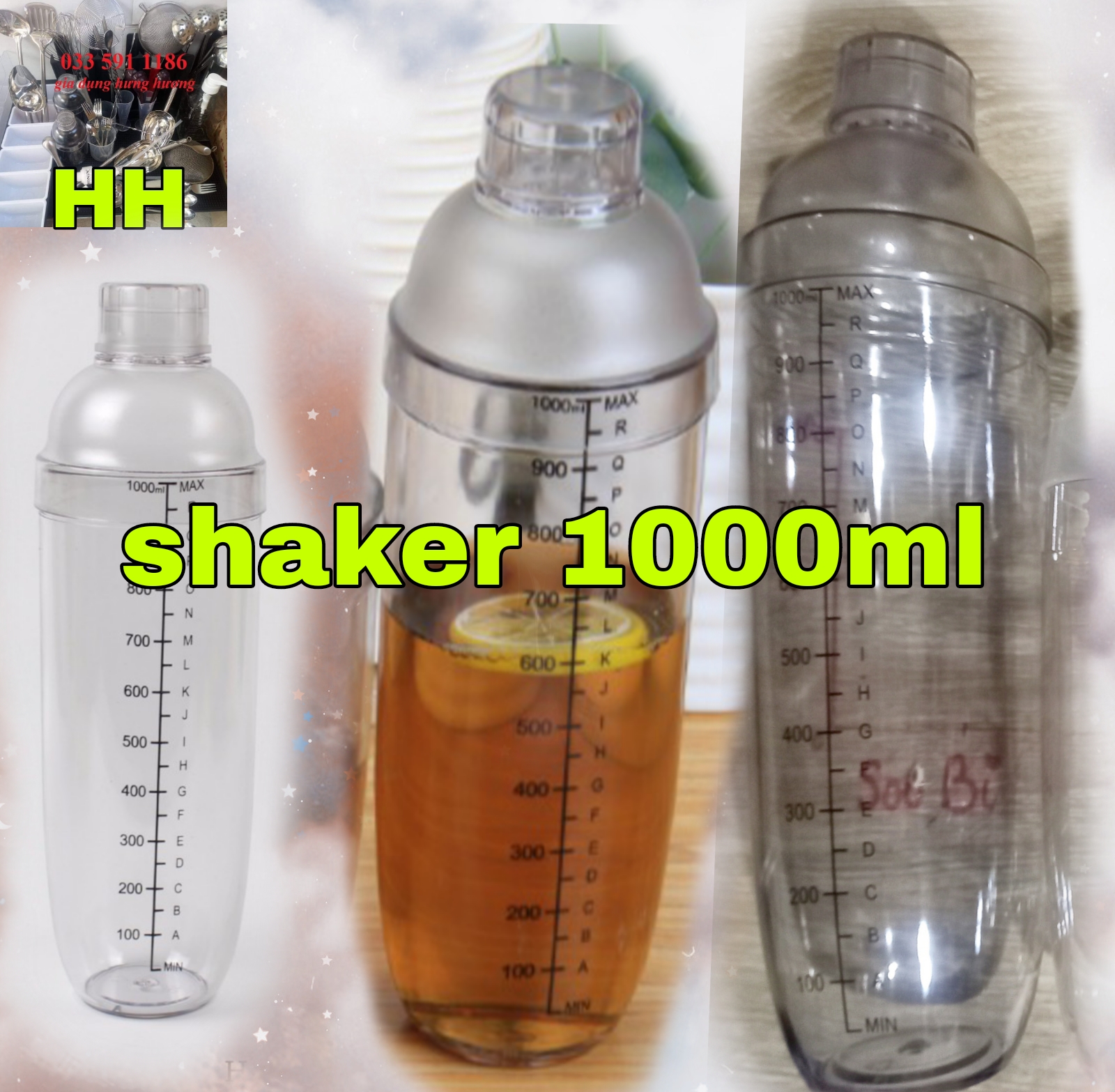 Bình lắc shaker 1000ml loại tốt