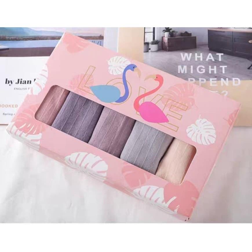 Hộp 5 Quần Lót Cotton Thiên Nga Dễ Thương Co Giãn 4 Chiều Cao Cấp.