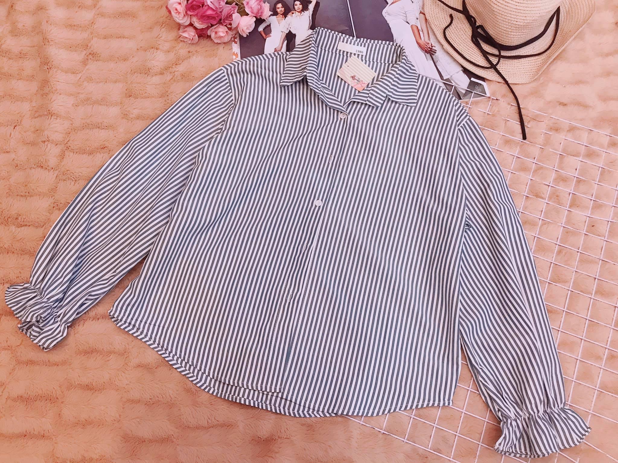 Áo somi sọc tay dai nhúng bo tay cực đẹp