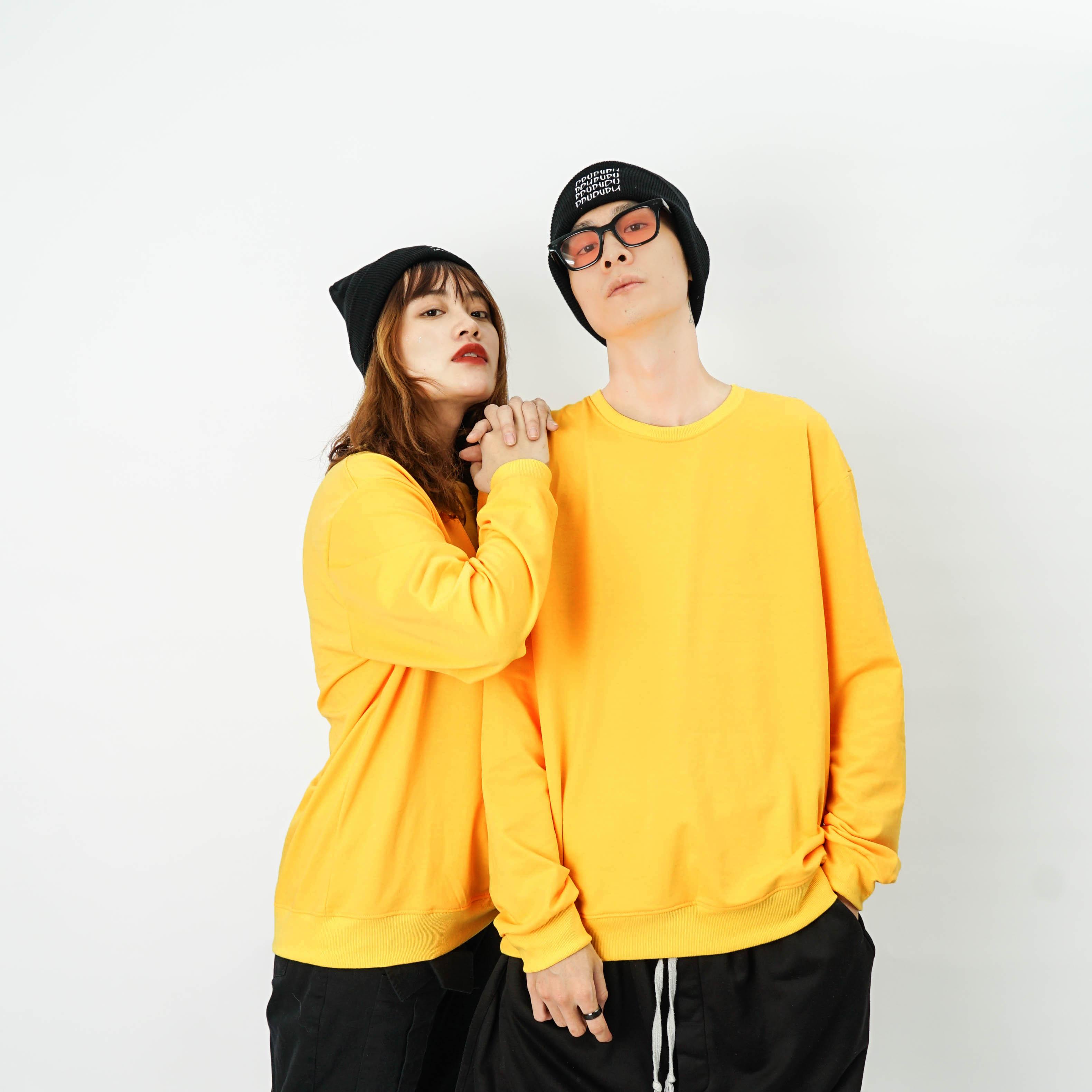 Áo dài tay trơn Unisex N7 Basic Sweater Ulzzang cặp đôi nam nữ nỉ da cá form rộng oversize Hàn Quốc