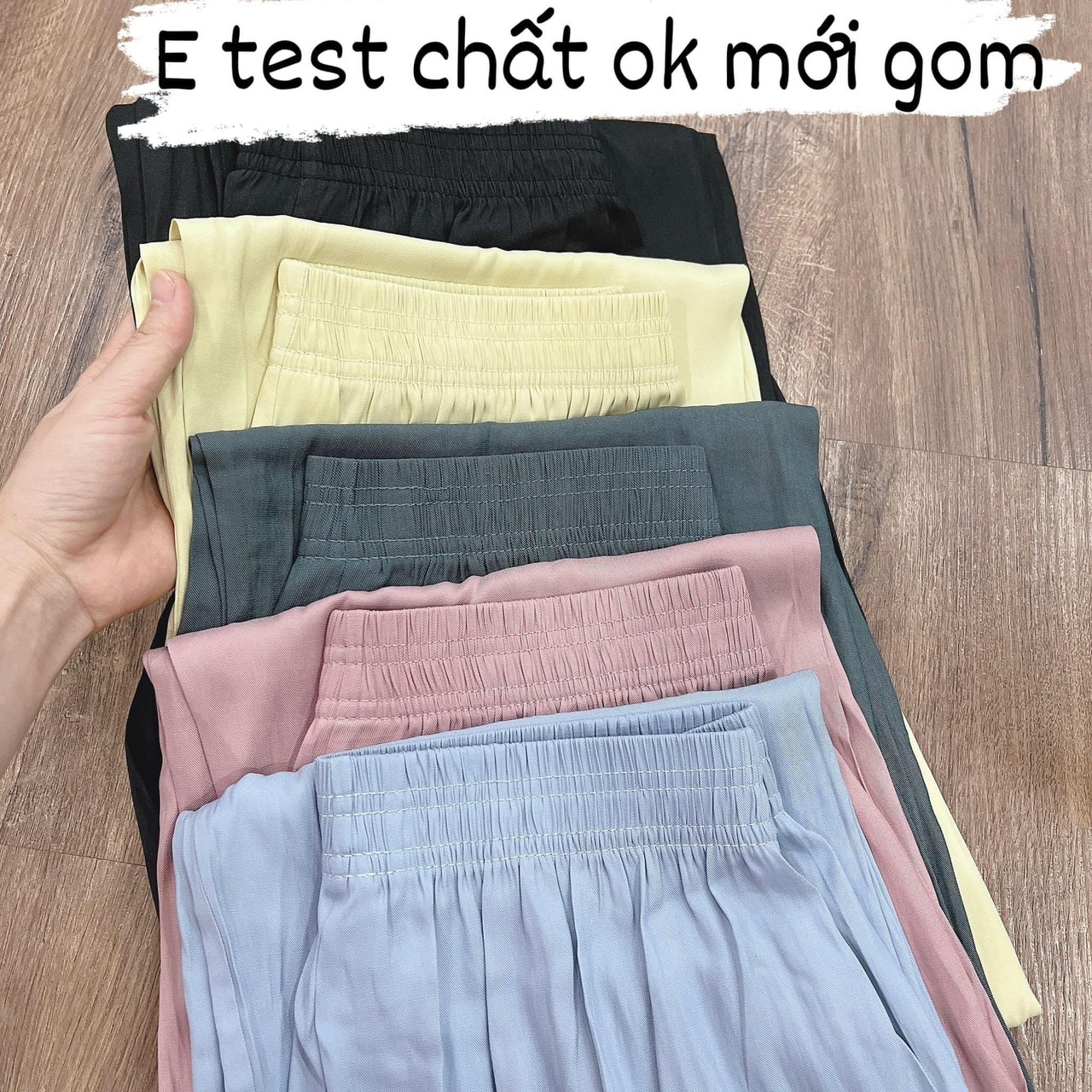 Quần ống suông nữ dập li màu hồng nhẹ siêu xinh