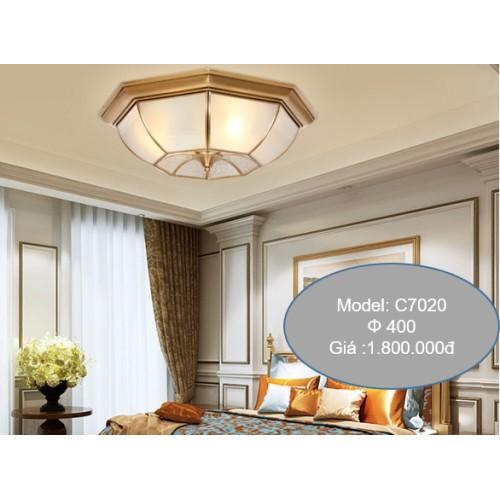 Đèn ốp trần đồng cổ điển C7020 - 400mm tặng kèm bóng led