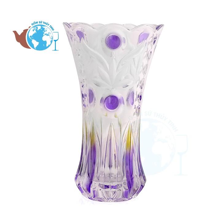 Bình bông lọ hoa thủy tinh màu 30CM MÀU ngẫu nhiên