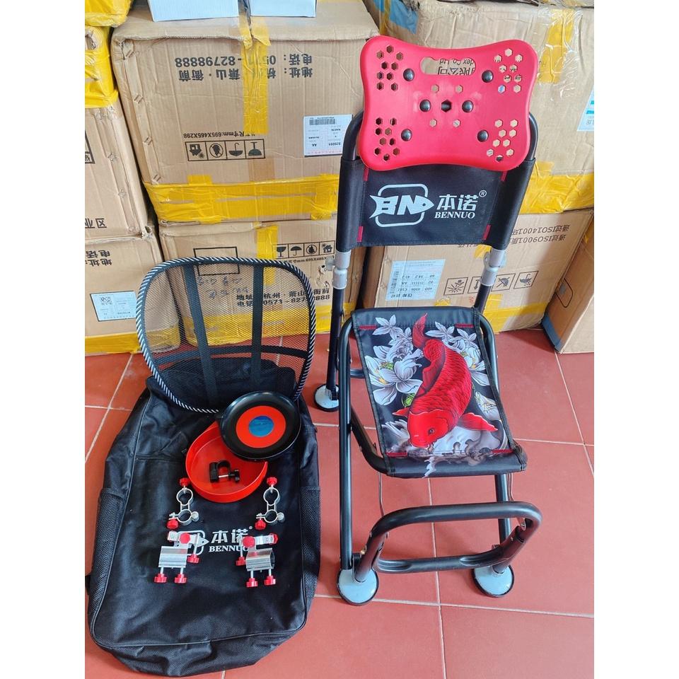 Ghế Câu Đài Hình Cá Chép Tựa Cao Ghế Địa Hình Gồm Đầy Đủ Phụ Kiện Đồ Câu Việt Bắc