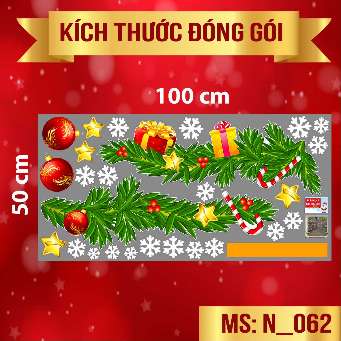 DECAL TRANG TRÍ NOEL 2021 COMBO SỐ 48