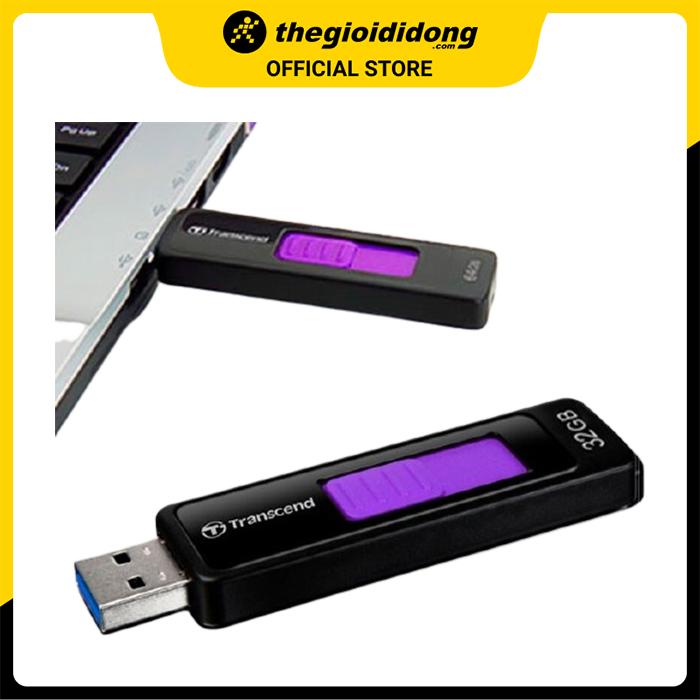 USB 3.1 32 GB Transcend JetFlash 760 Đen Tím - Hàng chính hãng - Hàng chính hãng