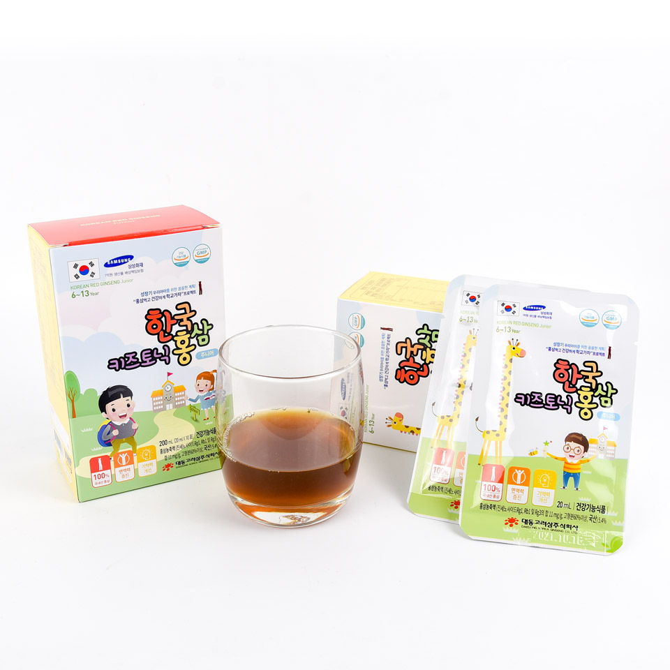 [Combo] Hộp 30 gói Hồng sâm Daedong Hàn Quốc cho trẻ 6-13 tuổi + Tặng 1 kẹo hắc sâm Hàn Quốc 180g