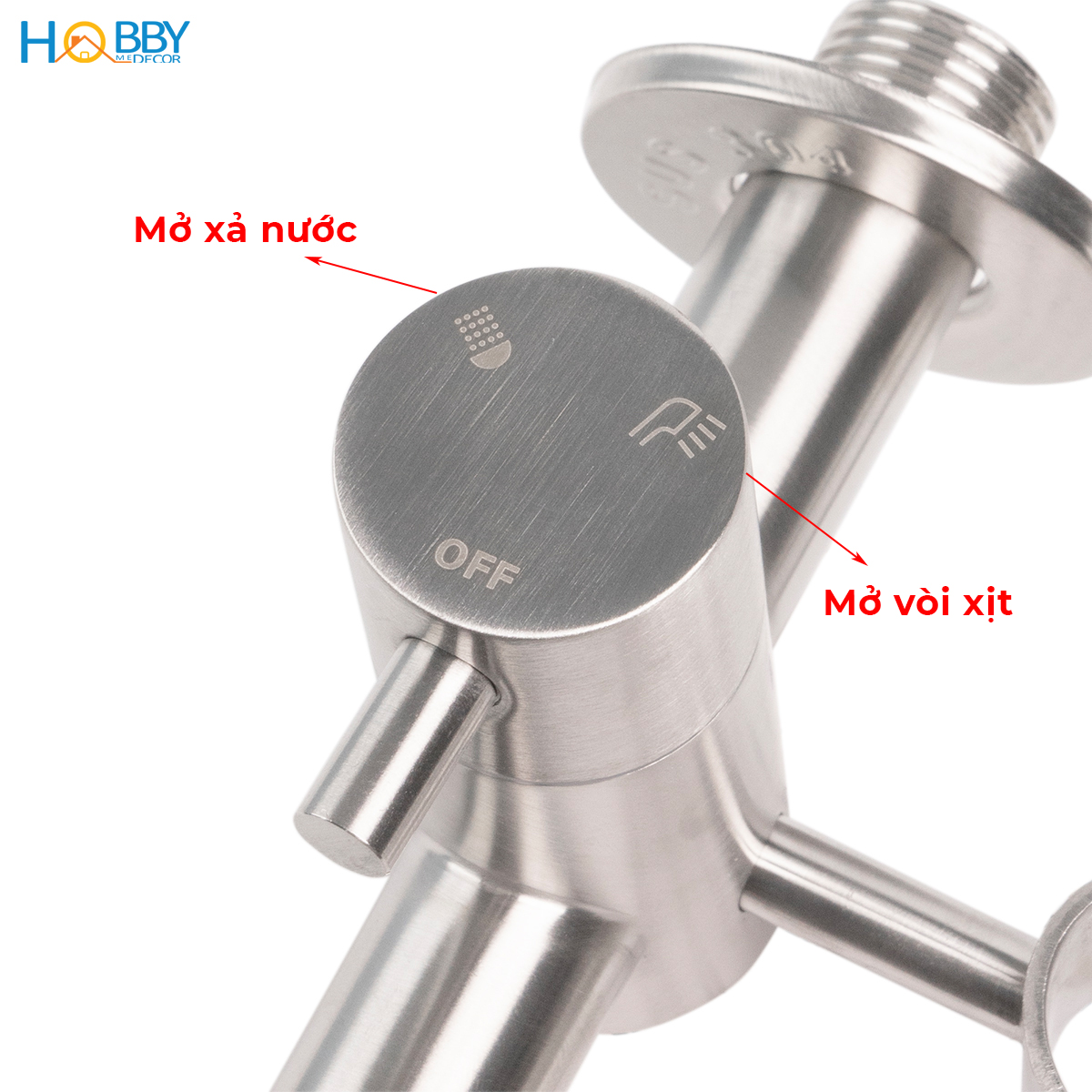 Vòi xả nước kết hợp vòi xịt rửa Hobby home decor GXLX2 inox 304 dây lò xo