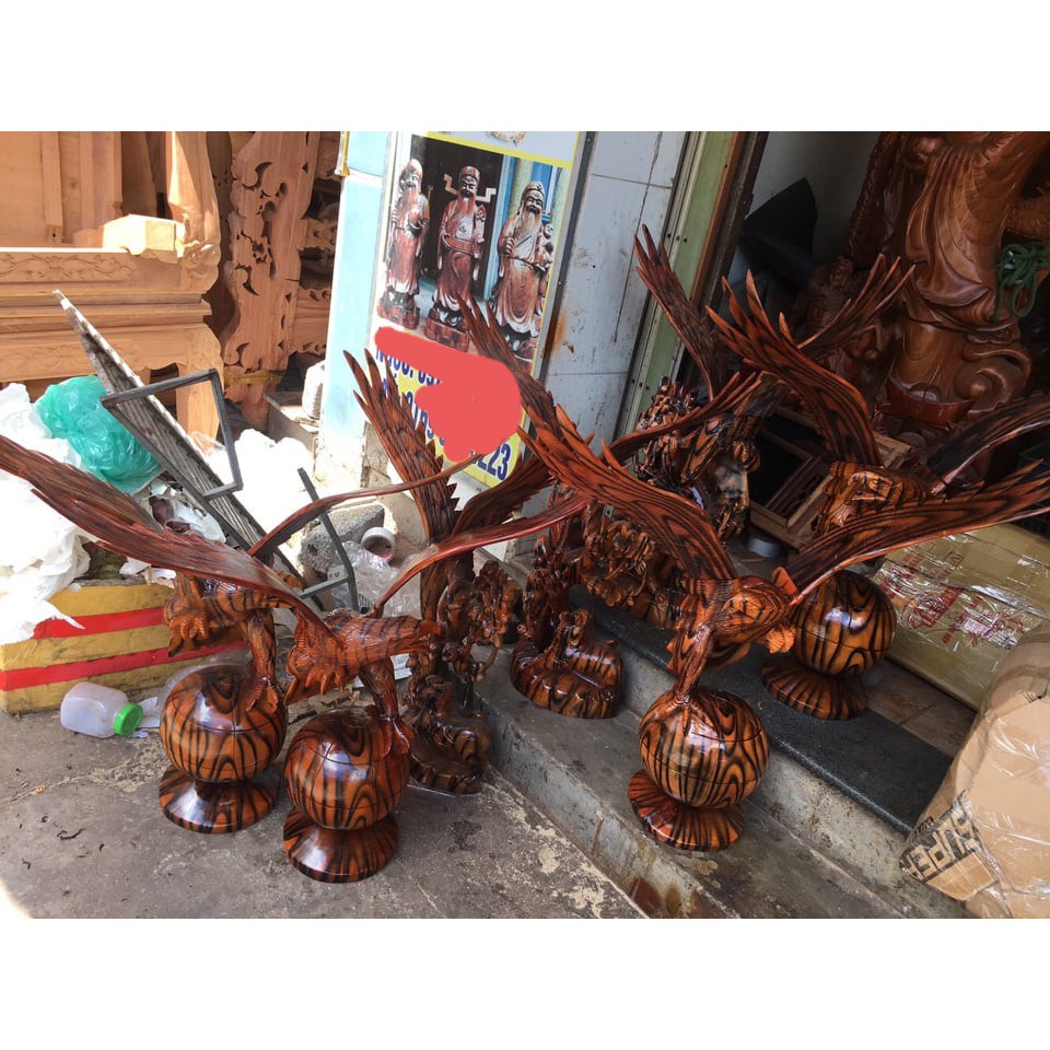 Đại bàng gỗ xoan đào cao 50cm
