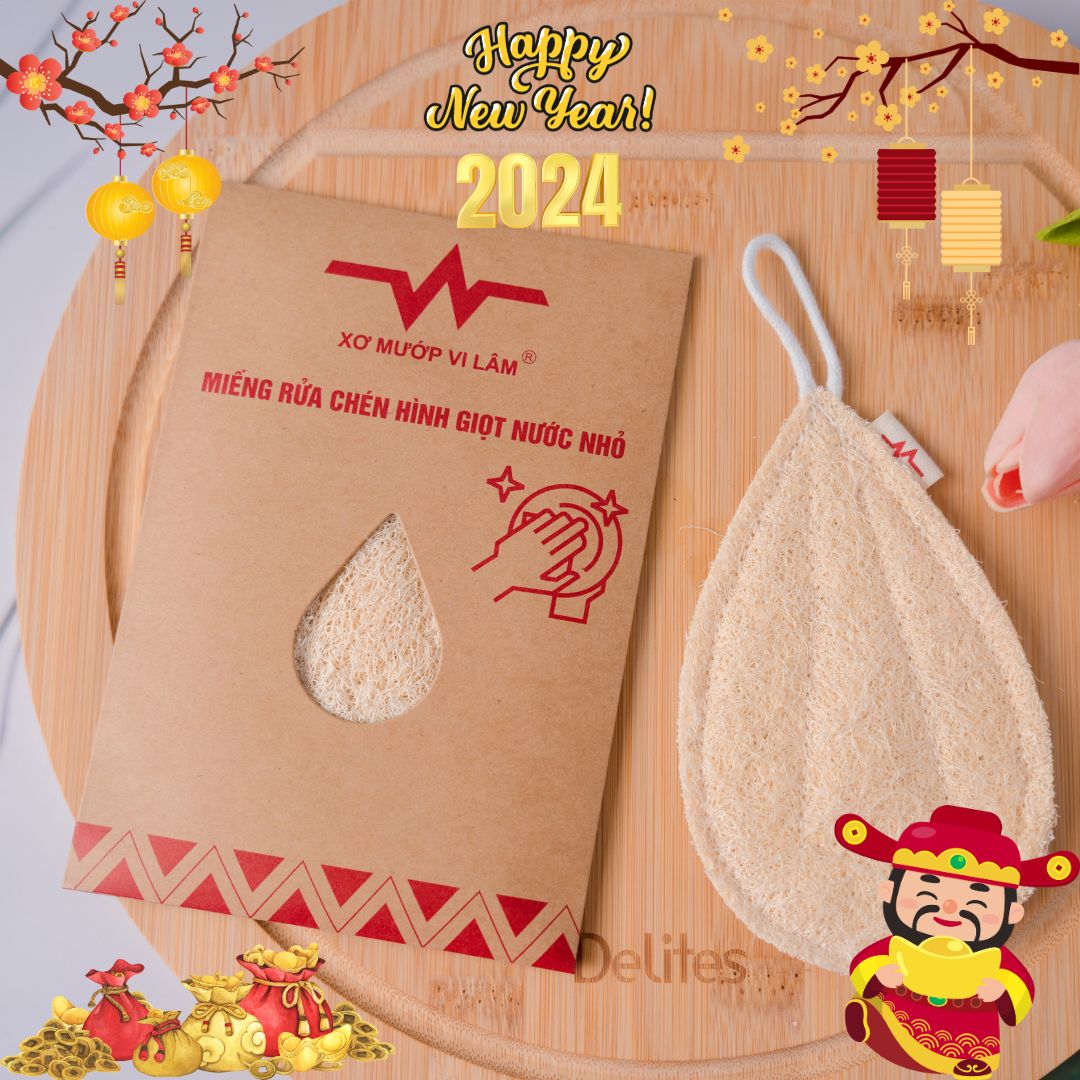 Miếng rửa chén xơ mướp thiên nhiên hình giọt nước nhỏ, tiện lợi khi sử dụng, không gây hại da tay và thân thiện với môi trường. Không gây xước men chén đĩa khi cọ rửa.