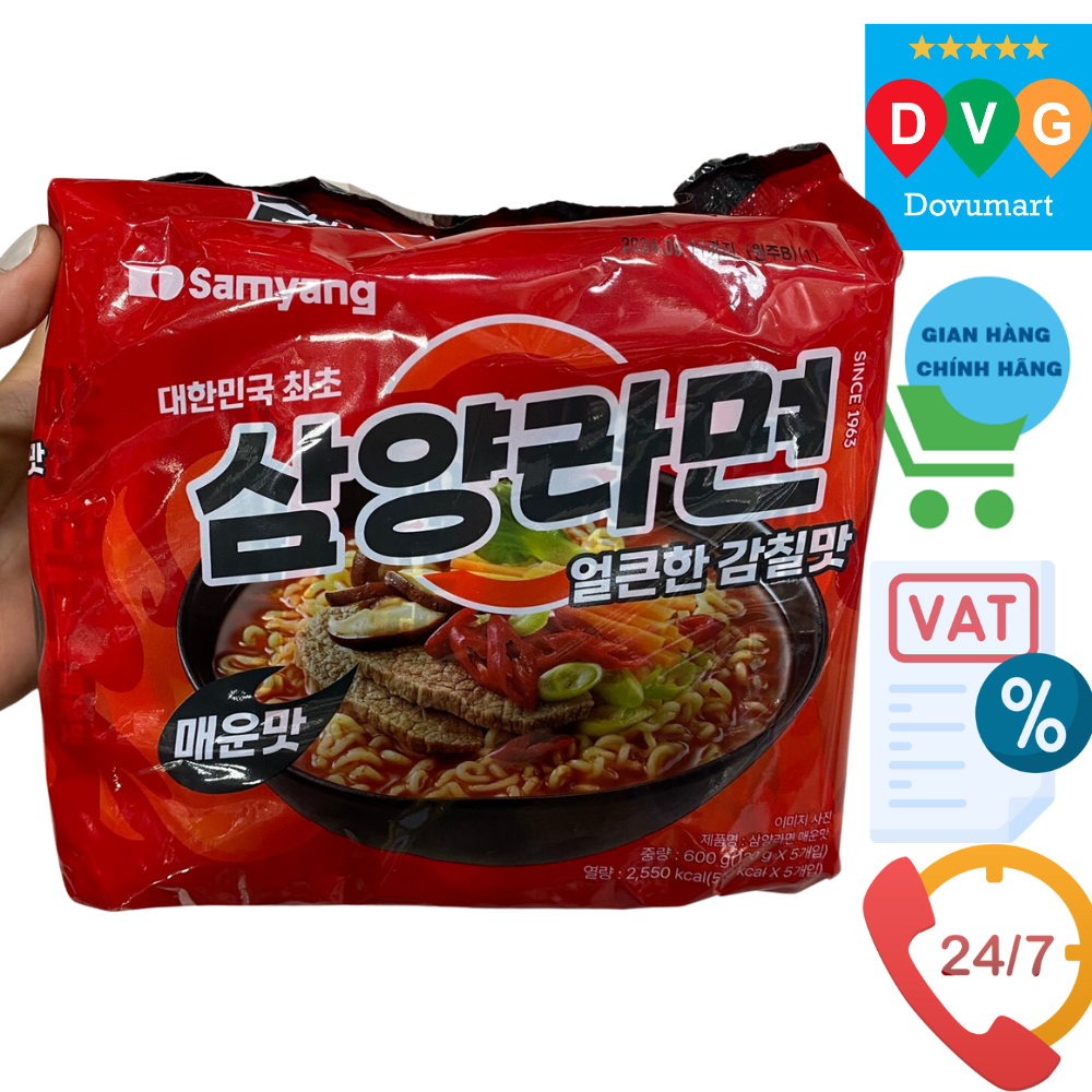 Bịch 5 Gói Mì Tôm Cay Samyang Hàn Quốc 120g / 삼양라면 매운맛