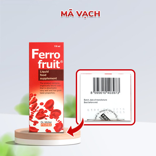 Siro Sắt FERRO FRUIT Dr.Muler vị trái cây, chiết xuất tự nhiên, tạo hồng cầu ngừa thiếu máu cho trẻ em và người lớn.