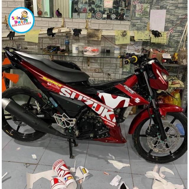 Tem rời satria fi movistar dán xe đỏ