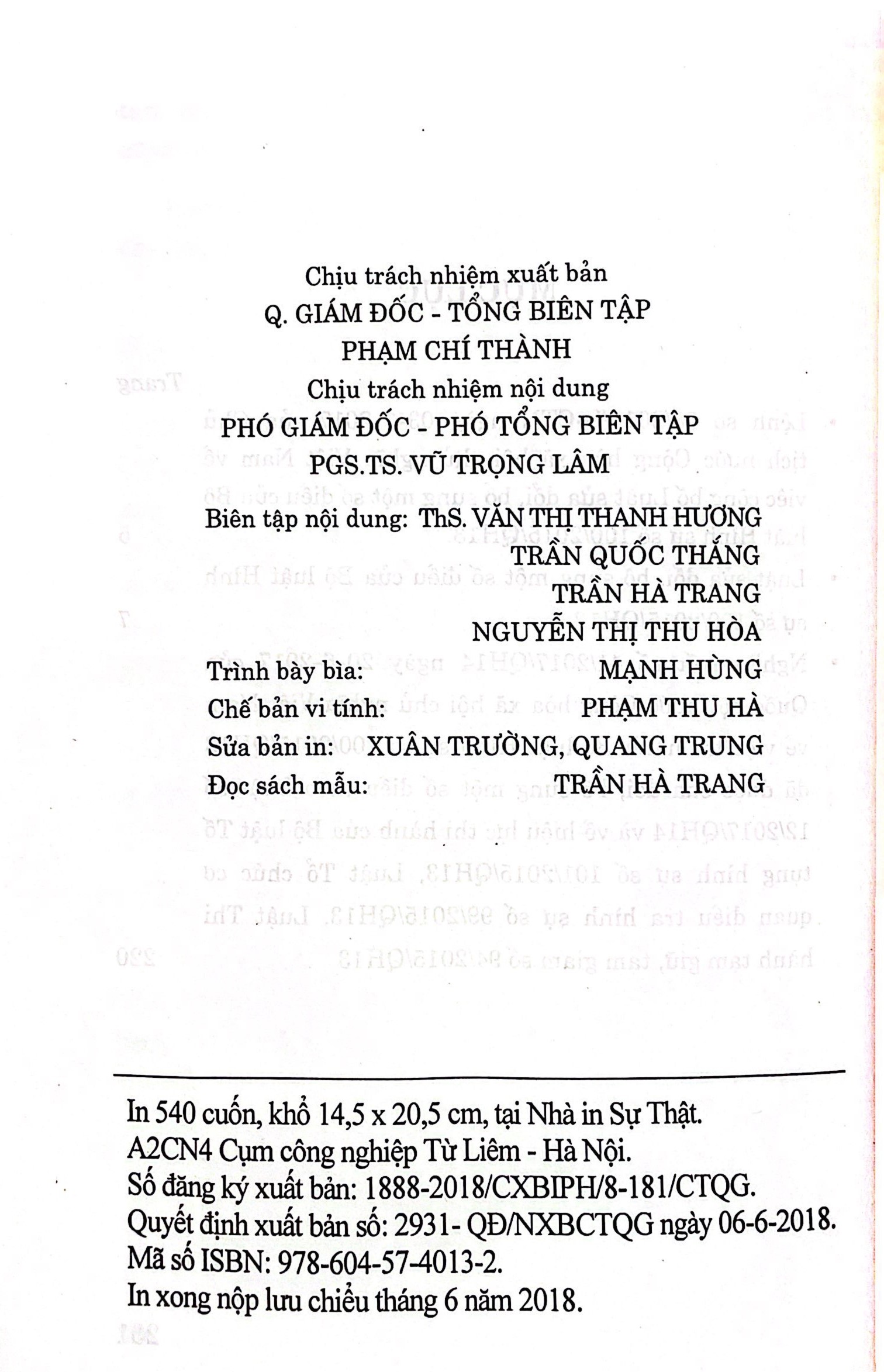 Luật Sửa đổi, bổ sung một số điều của Bộ luật hình sự