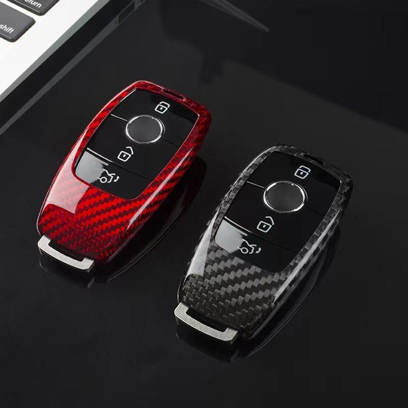 Ốp Chìa Khóa cho Mercedes Benz Carbon 100% Newstyle Màu Đen + Đỏ