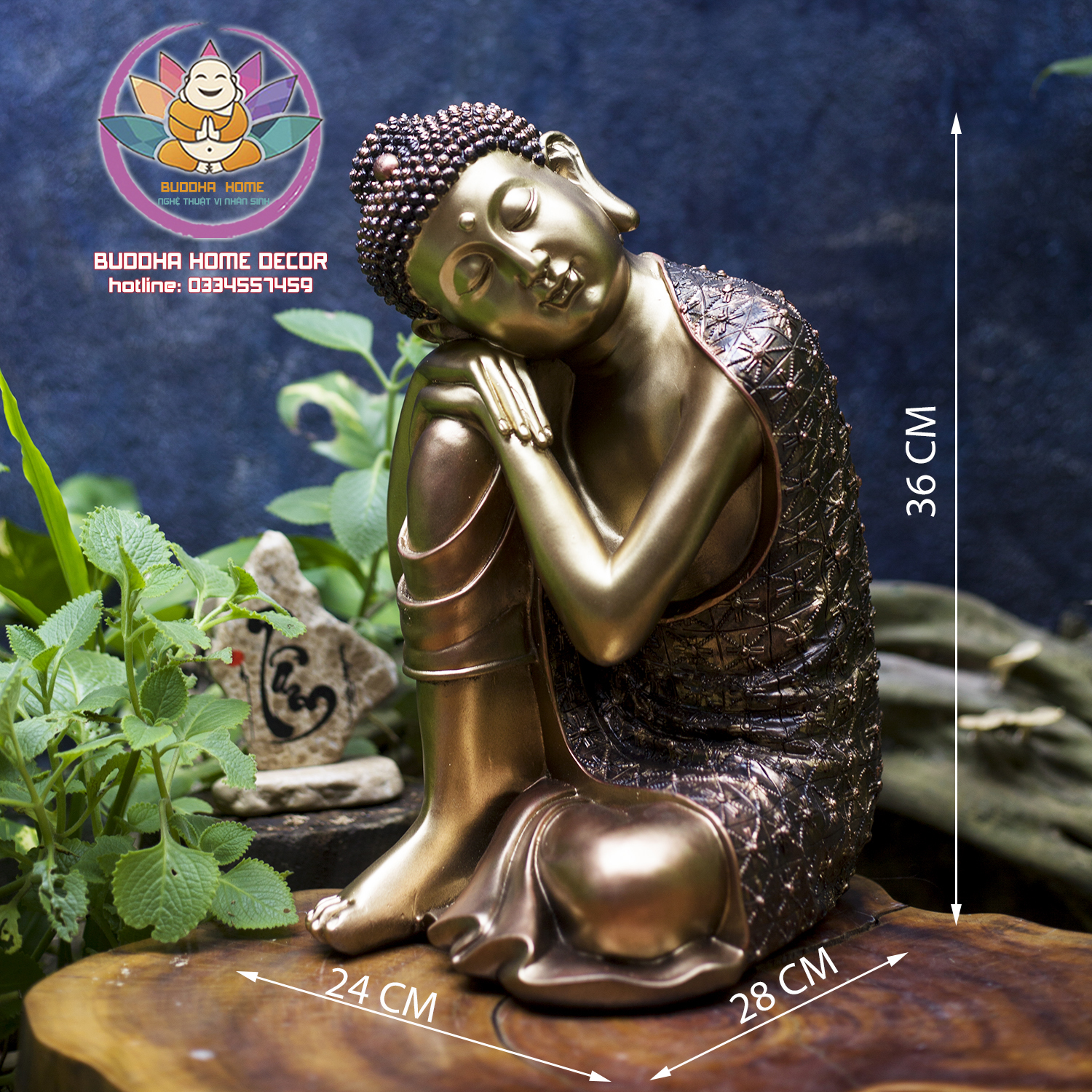 Tượng Phật An Nhiên 36 cm phong thủy thờ cúng