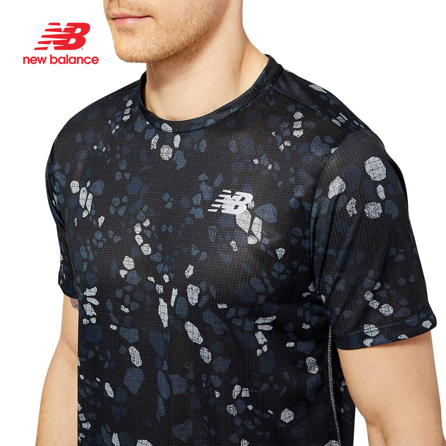 Áo thun thể thao nam New Balance NB APP RUNNING T-SHIRT M BLACK - AMT21263BK (form châu á)