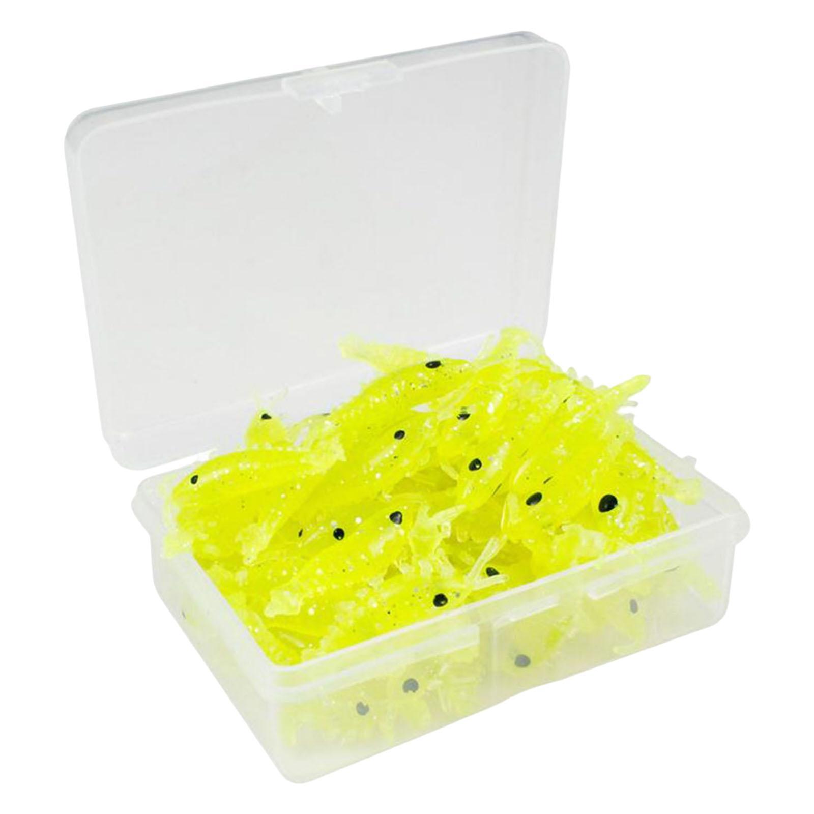 Soft Silicone Shrimp Lures Set 3cm Artificial Worm Fishing Baits Freshwater for Salmon