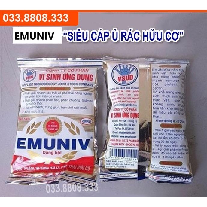 CHẾ PHẨM Ủ RÁC THẢI GIA ĐÌNH VÀ PHÂN EMUNIV 200G -HIỆU QUẢ NHANH