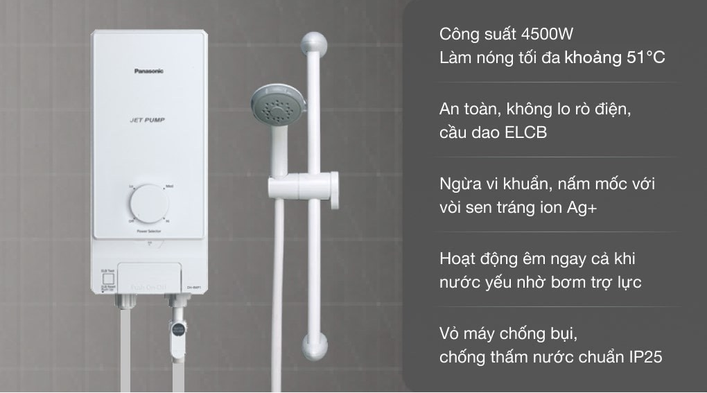 Máy nước nóng Panasonic DH-4MP1VW 4500W - Hàng chính hãng (chỉ giao HCM)