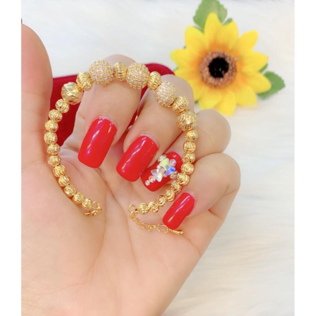 Vòng tay bi chuỗi mạ vàng 18 cao cấp
