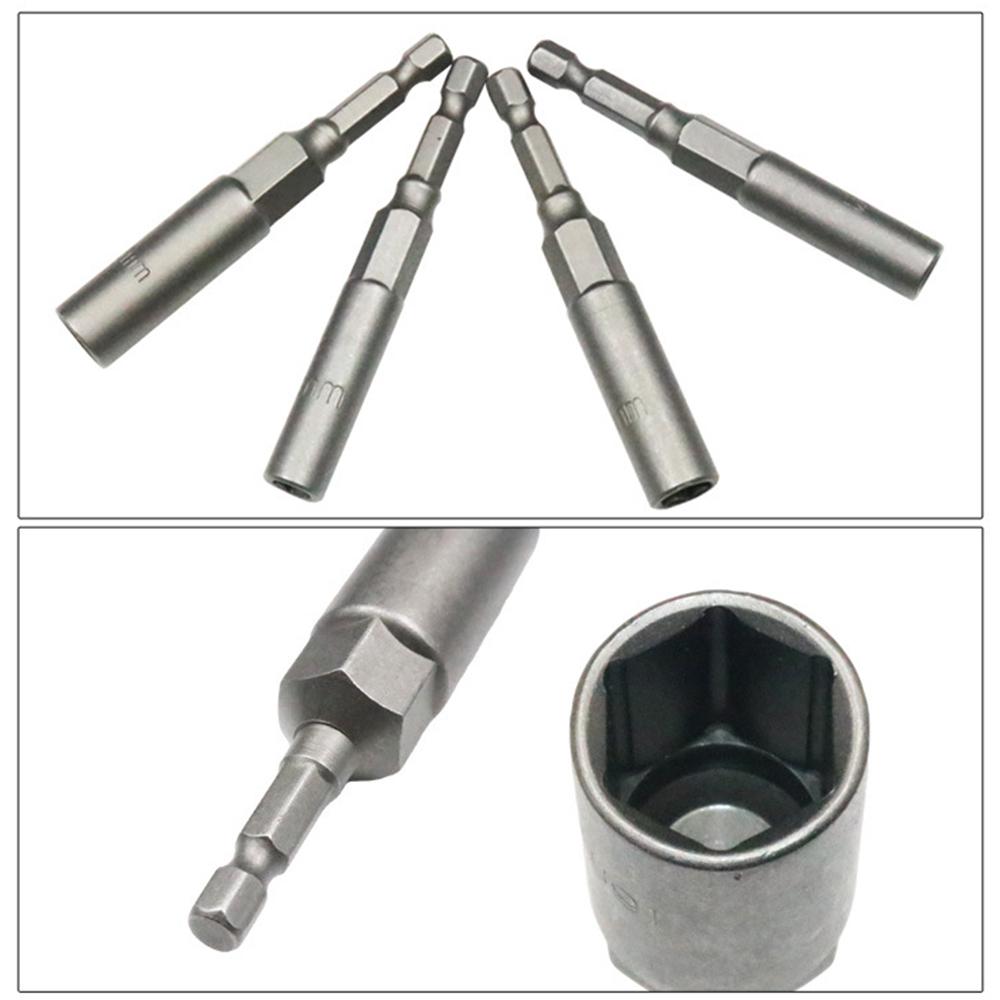 15 Pcs Power Nut Driver Drill Bit Set 5.5-19mm Chrome Vanadium Steel Hex Bit Socket Set Wrench Screw Drill Bit Holder for Electric Drill with Storage Case