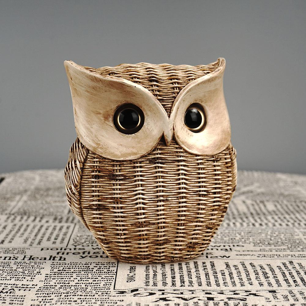 Tác phẩm điêu khắc Owl Namnent Resin Tabletop Trang trí sáng tạo Knickknacks Quà tặng Tượng Động vật Bức tượng