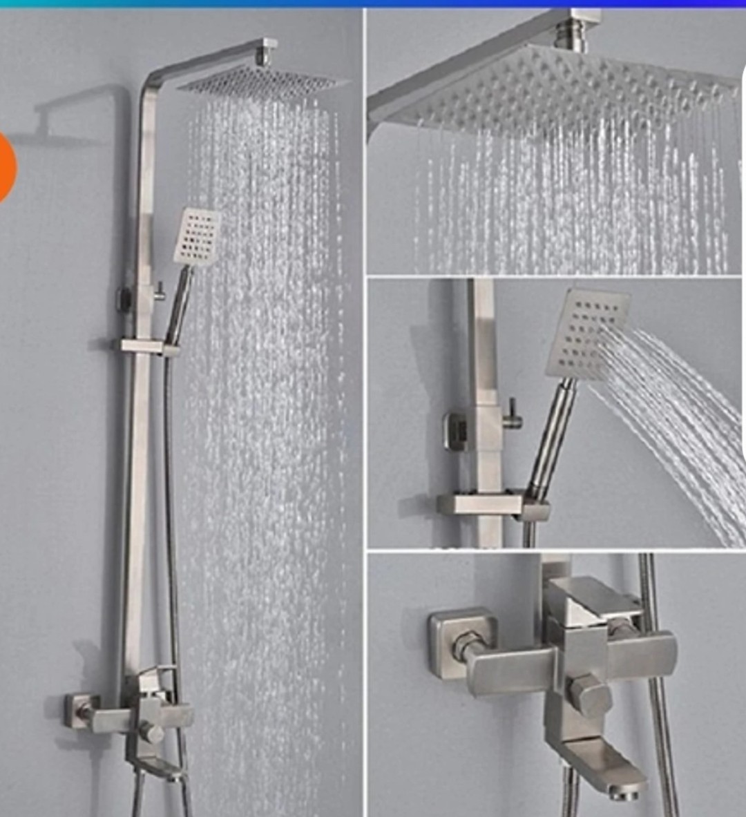 BỘ SEN CÂY TẮM NÓNG LẠNH INOX 304 CAO CẤP VUÔNG