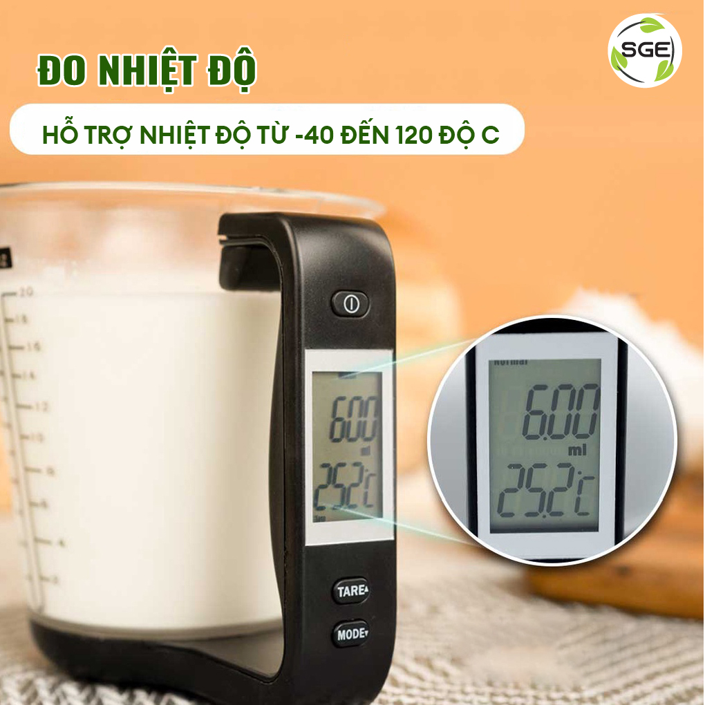 Cốc Đong Điện Tử Model DMC - Dụng Cụ Tiện Lợi Khi Nấu Ăn, Làm Bánh, Sử Dụng Đơn Giản. Nhập Khẩu Chính Hãng Thái Lan