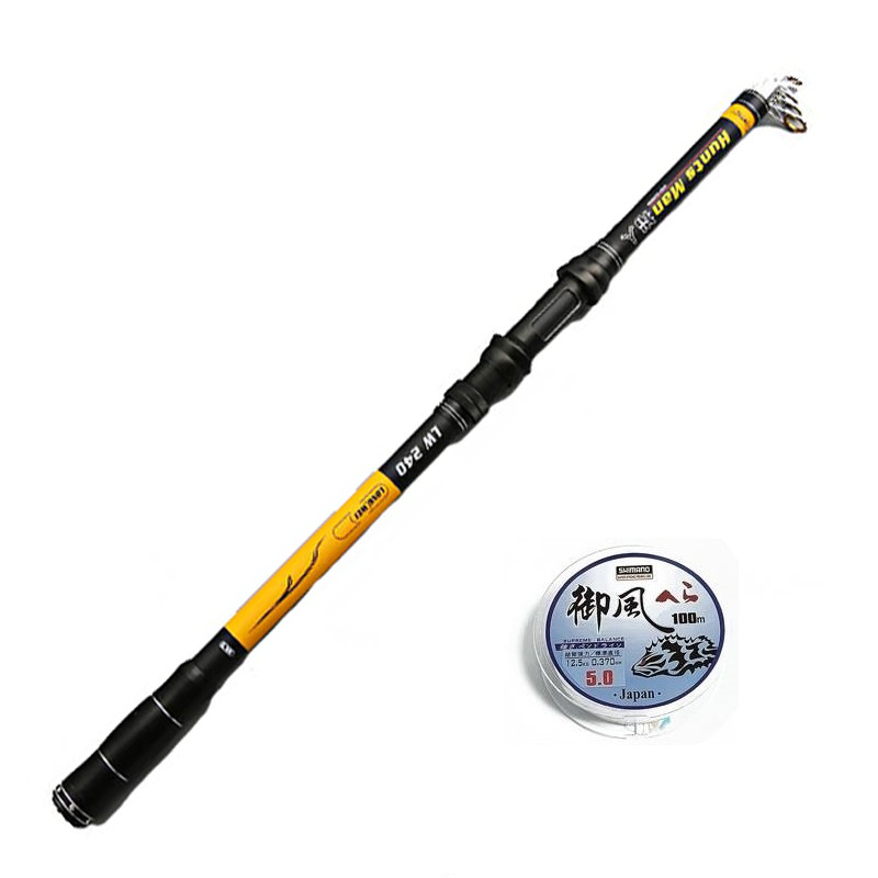 Cần câu cá Huntes Man - Carbon cao cấp - Tặng kèm cước 100m CM01