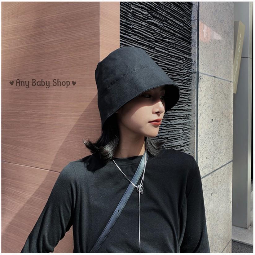 Mũ nón Bucket đen vành ngắn ,sụp như Hottrend Idol -có dây rút phía trong