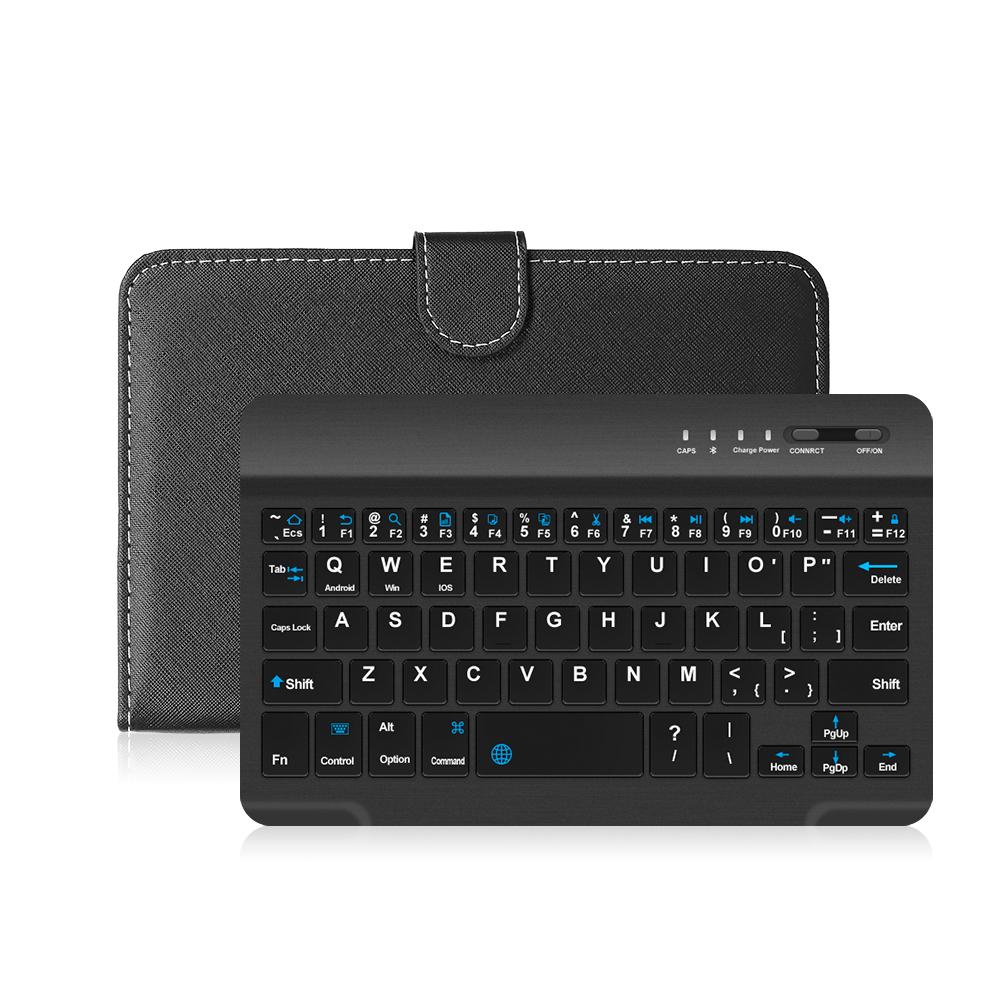 Bàn phím không dây BT da PU di động có vỏ bảo vệ cho điện thoại di động 4,5-6,8 inch