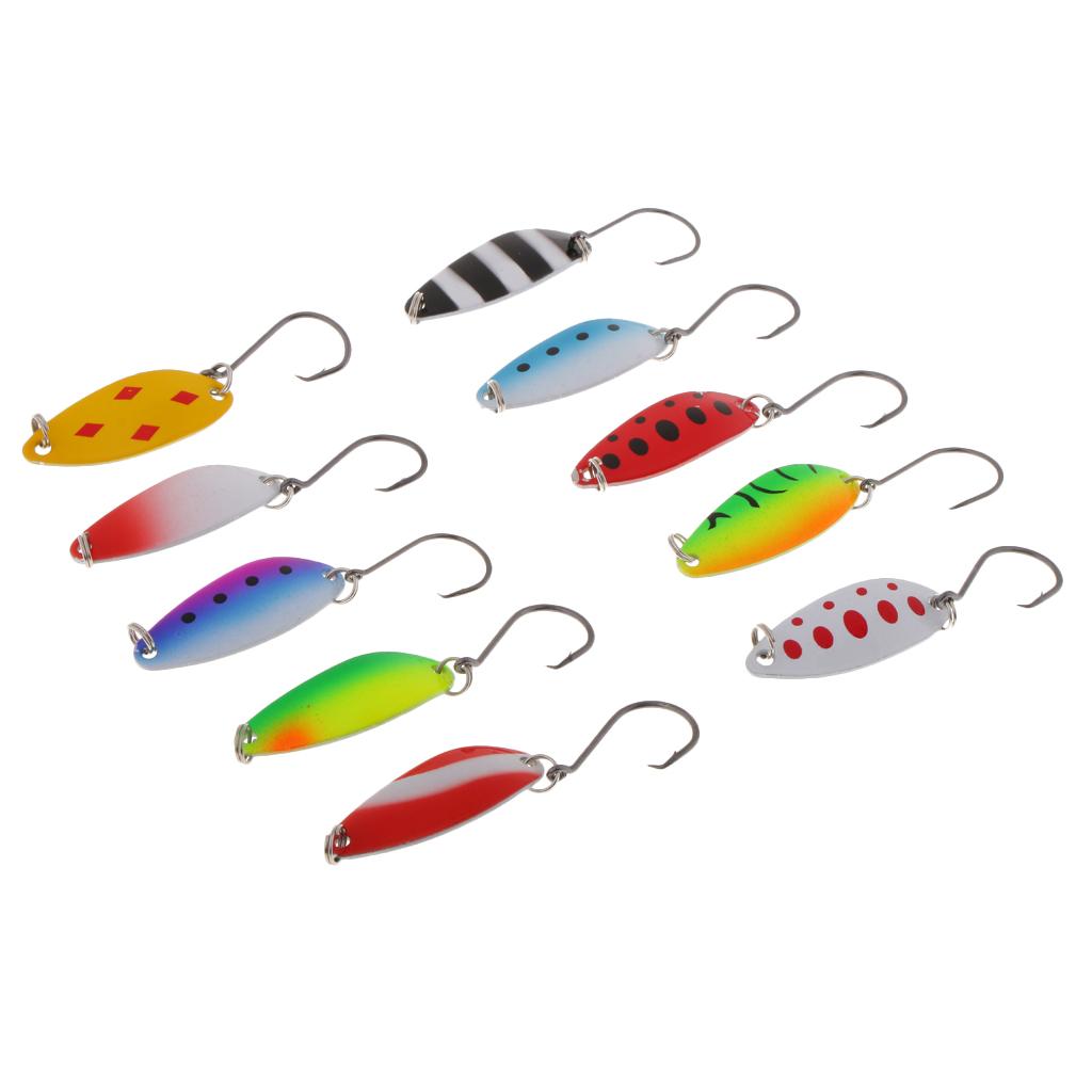 10pcs Spinners Spoon Jigging & Casting Fishing Lures Baits Saltwater Tackle