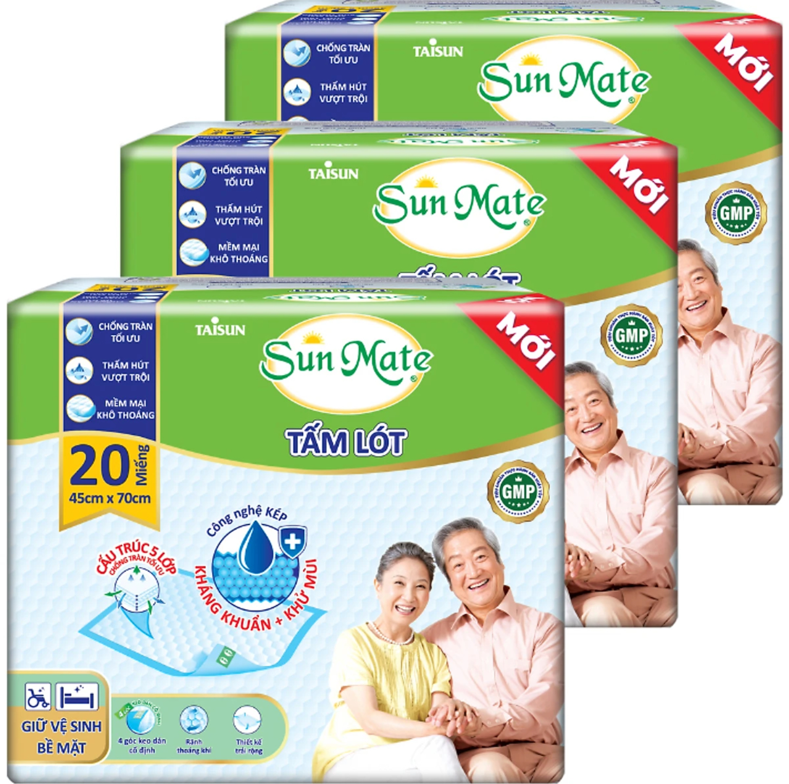 Combo 4 Gói Tấm Lót Sunmate 20 Miếng (45*70cm) - Date luôn mới