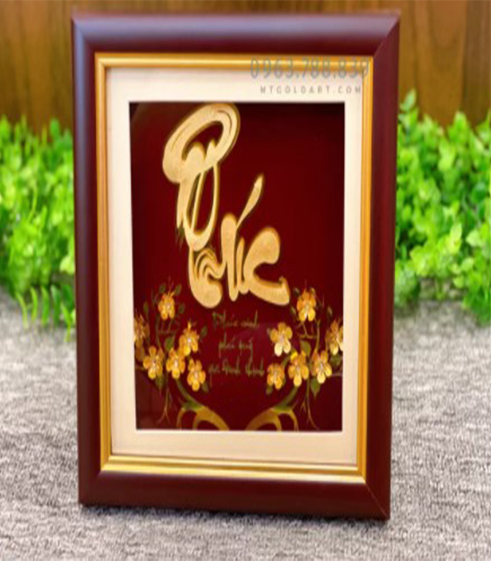 Tranh chữ Phúc dát vàng MT Gold Art- Hàng chính hãng, trang trí nhà cửa, phòng làm việc, quà tặng sếp, đối tác, khách hàng, tân gia, khai trương