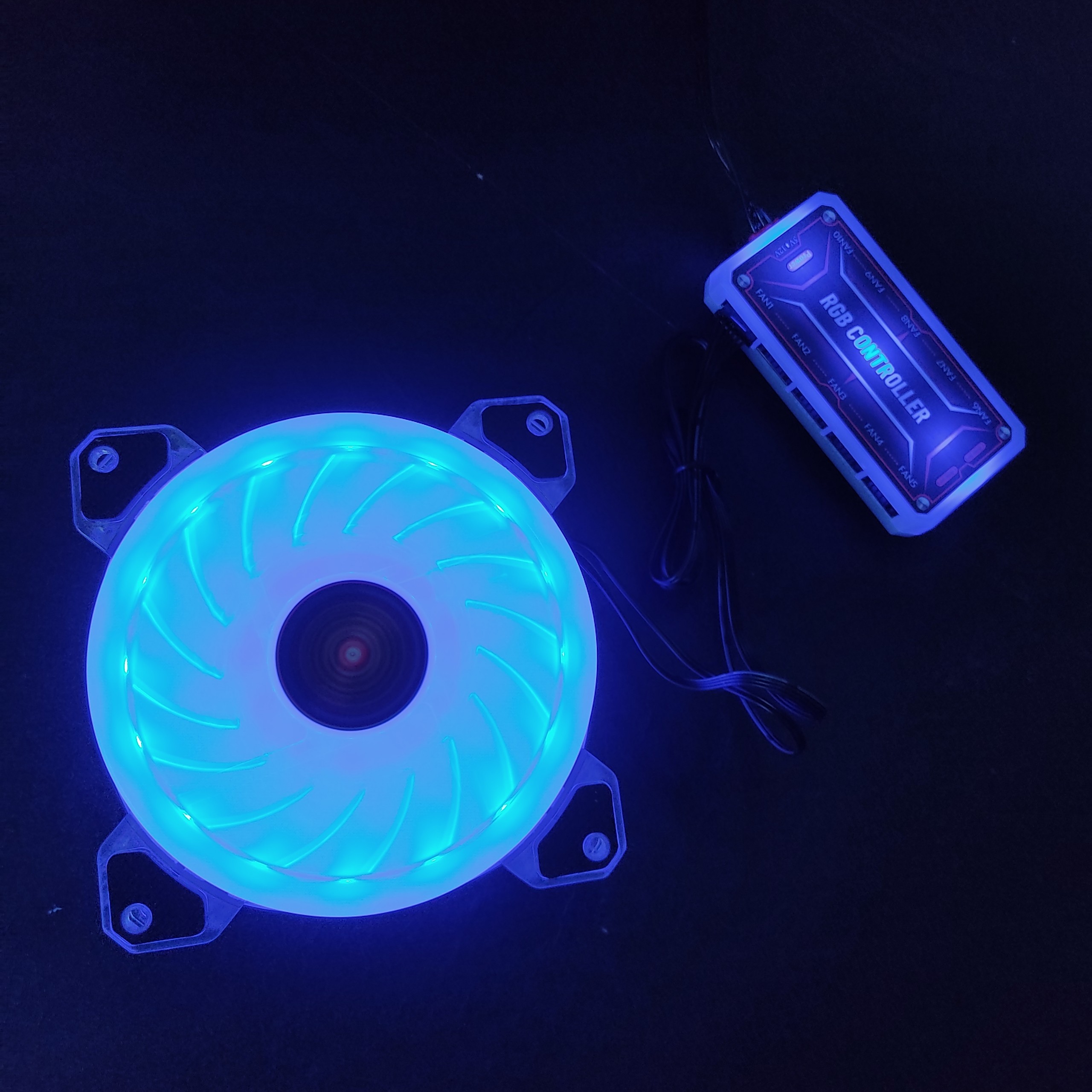 Quạt Tản Nhiệt, Fan Case K5 Led RGB Dual Ring, chưa kèm bộ Hub khiển led RGB