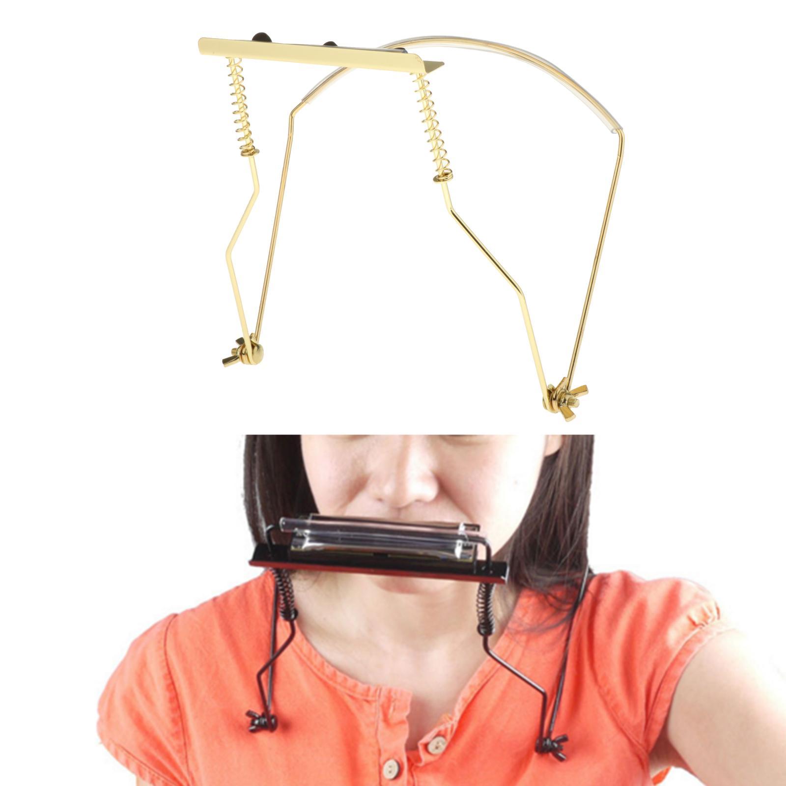 Harmonica Holder 10 Holes 24 Holes Harmonica Holder Neck Hands Free with Anti-Scratch Felt Pads to Protector Harmonica