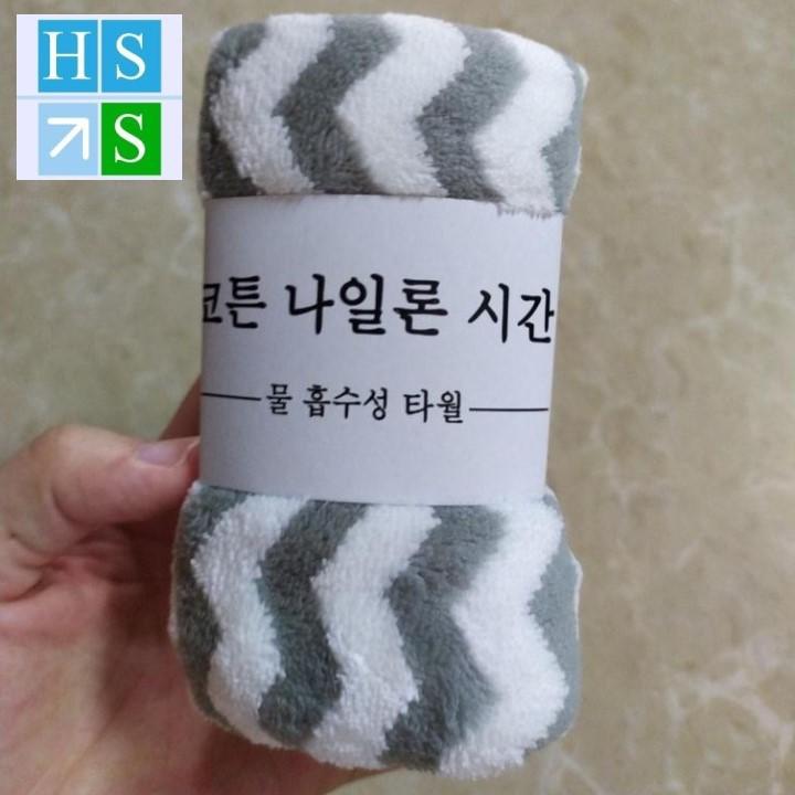 SET 10 KHĂN MẶT KẺ HÀN QUỐC cực mềm mịn, thấm hút tốt - NPP HS Shop Sài Gòn