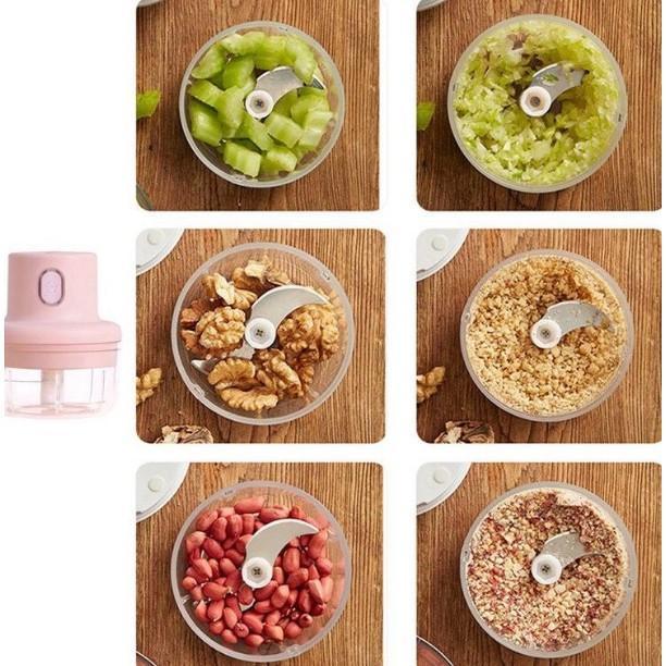 Máy Xay Mini Cầm Tay Đa Năng_ Dung Tích 250Ml,Sạc Pin Cao Cấp Xay Tỏi Ớt, Hành, Rau Củ Quả Tiện Dụng - Loại Tốt