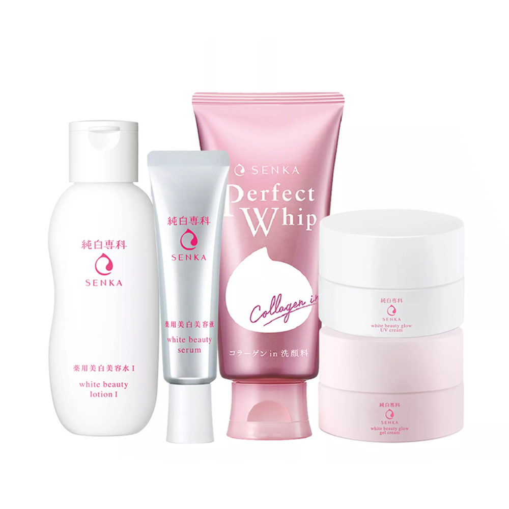 Bộ 5 Sản Phẩm Dưỡng Trắng & Sáng Hồng Da Senka