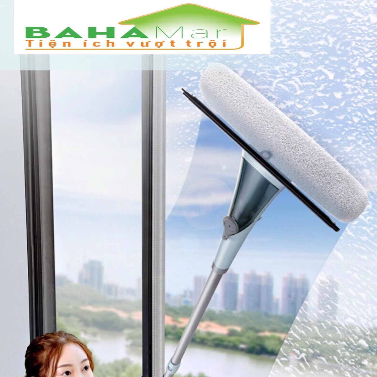 CÂY LAU - GẠT KÍNH ĐA NĂNG TỰ ĐỘNG PHUN XỊT NƯỚC "BAHAMAR" Đơn giản hóa việc LAU KÍNH từ kính cửa, vách kính... và giảm tối đa thời gian dùng cho việc vệ sinh kính.