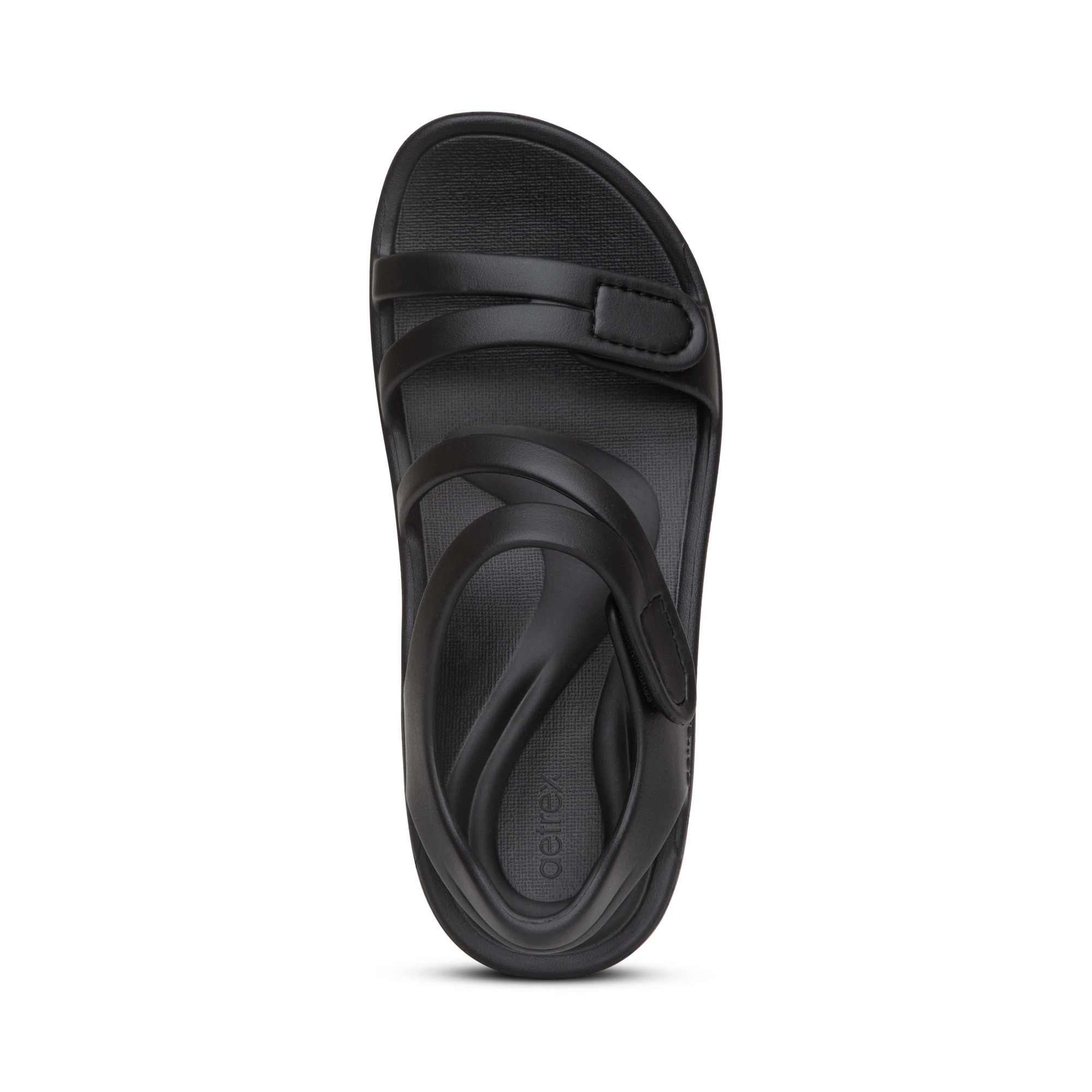 Sandal sức khoẻ nữ Aetrex Jillian Sport Black - Sandal quai dán siêu mềm nhẹ, chống thấm nước