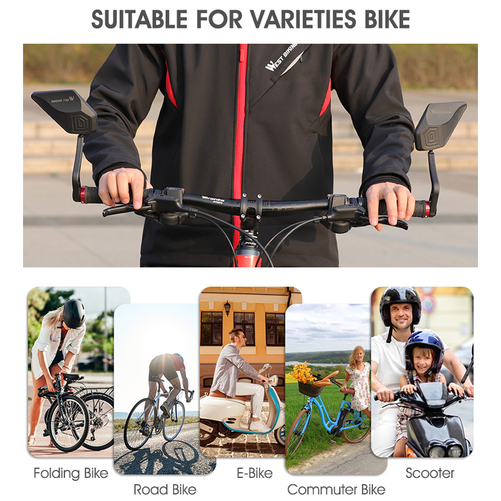 Cặp Gương chiếu hậu xe đạp WEST BIKING 360 °phù hợp các loại xe leo núi