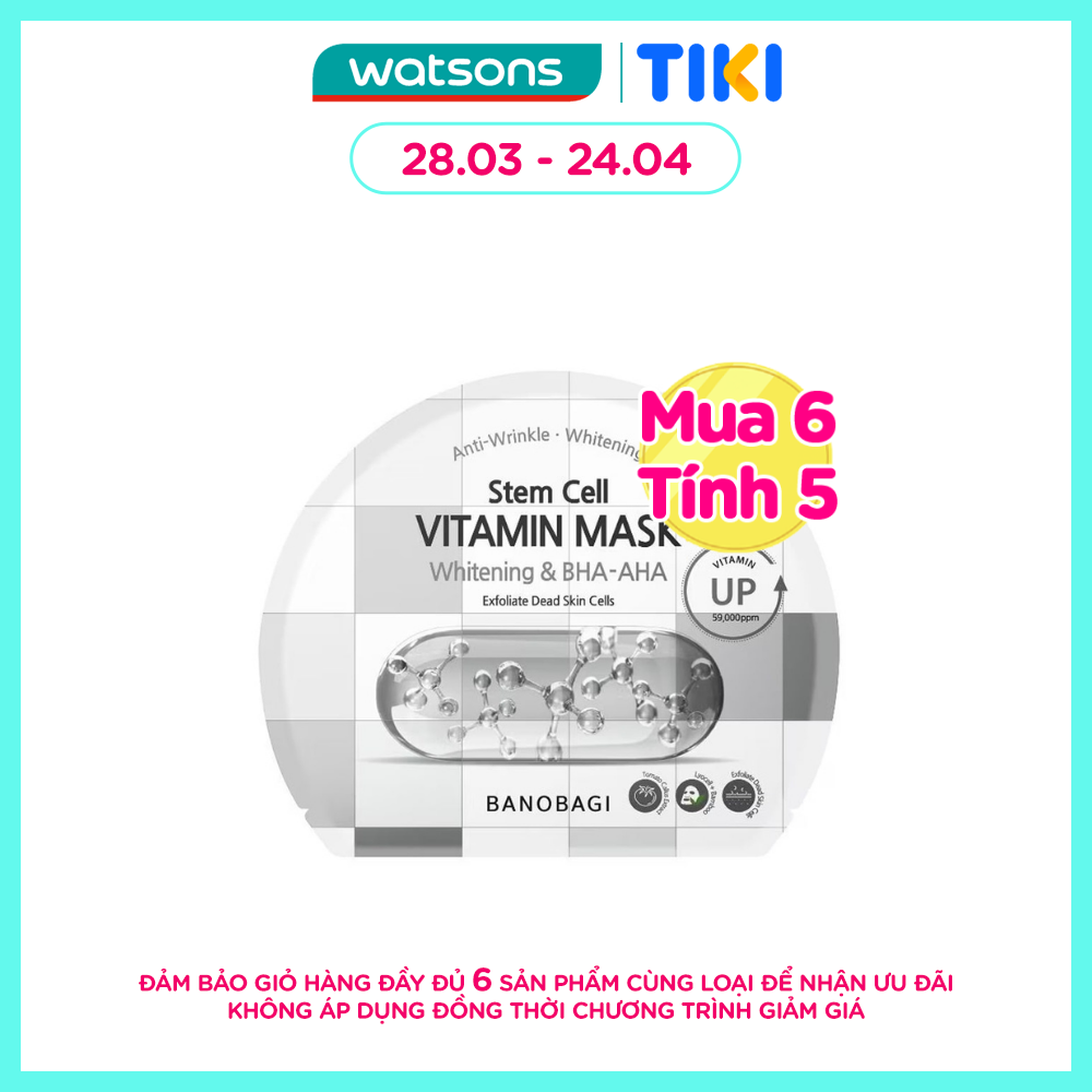 Mặt Nạ Banobagi Stem Cell Vitamin Mask Whitening and BHA-AHA 30g