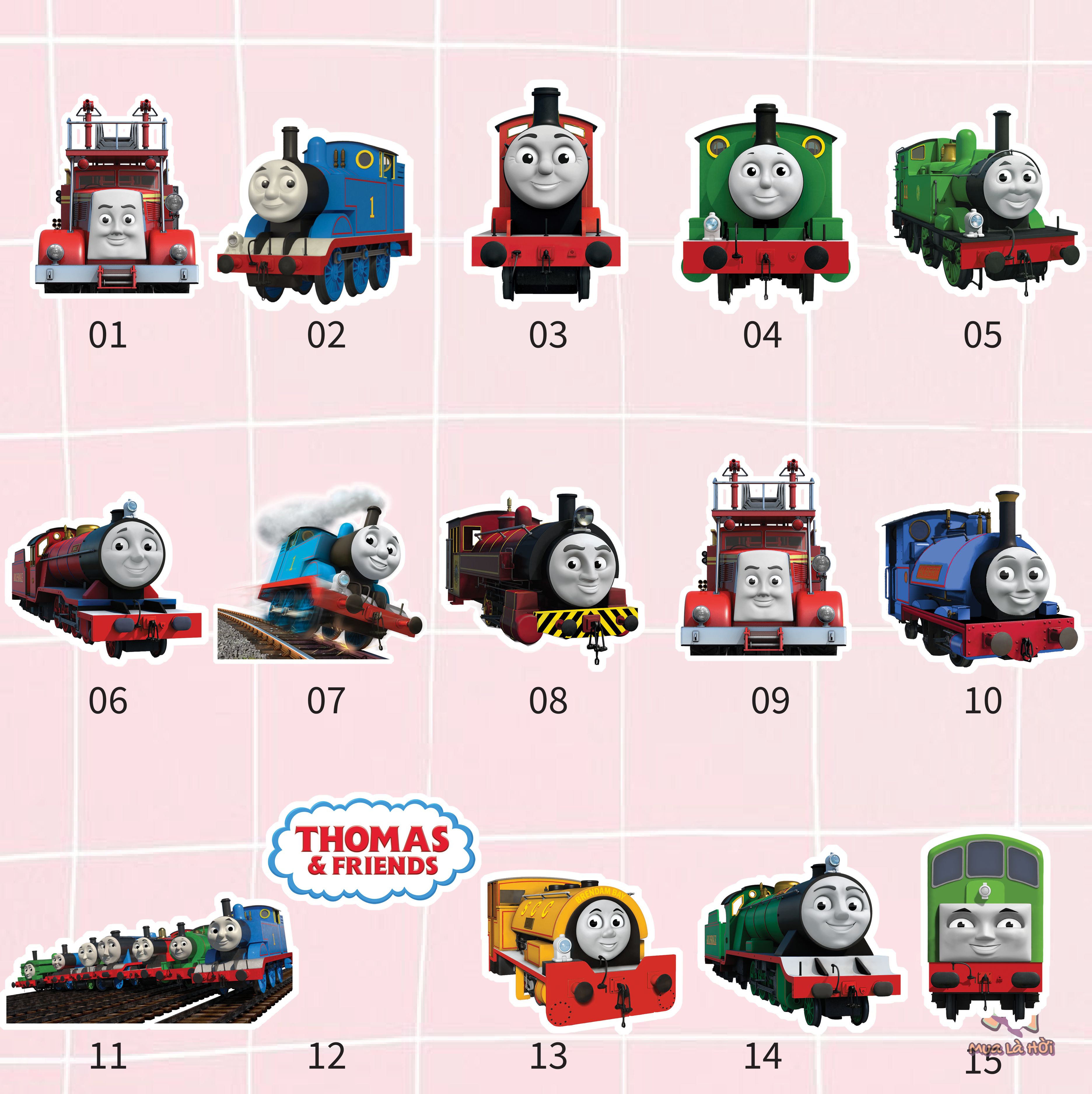 Miếng dán Stickers chủ đề Thomas & Friends